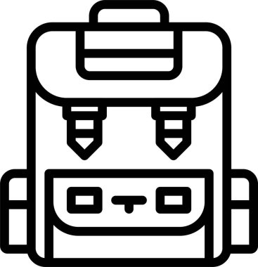 sırt çantası simgesi, vektör illüstrasyonu