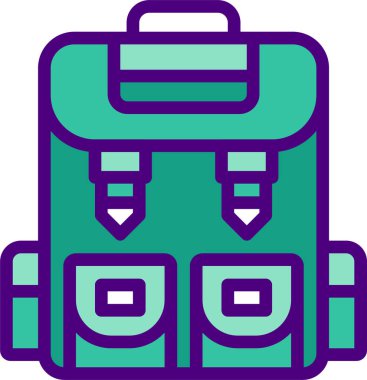 Okul Sırt Çantası simgesinin vektör çizimi 