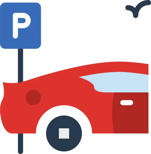 Parkeerdiensten Lijn Vector Pictogram — Stockvector