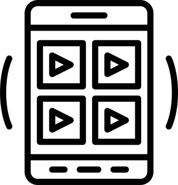 Video Izgara web çizgisi vektör simgesi.
