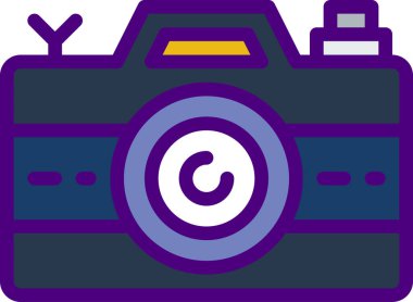 Beyaz arkaplanda izole edilmiş bir kameranın vektör çizimi