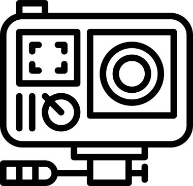 Go Pro çokluortam düz vektör simgesi