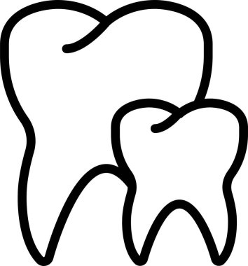 Diş simgesi, vektör çizimi