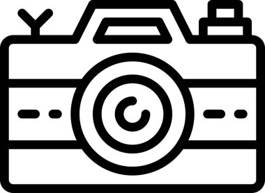 Beyaz arkaplanda izole edilmiş bir kameranın vektör çizimi