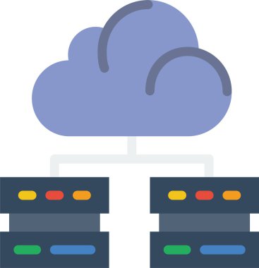 Bulut ağının basit vektör simgesi tasarımı