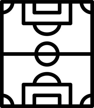 Futbol sahası vektör illüstrasyonu seo modern simgesi