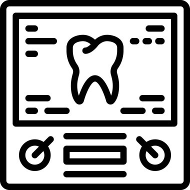 Diş simgesi, tıbbi konsept, vektör illüstrasyonu