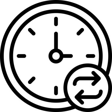 Saat, basit vektör simgesi tasarımı, zaman kavramı
