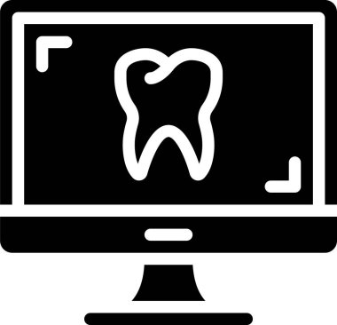 Diş simgesi, tıbbi konsept, vektör illüstrasyonu