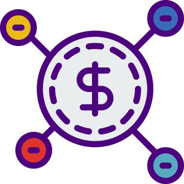 Paraya çevirme. Web simgesi basit illüstrasyon