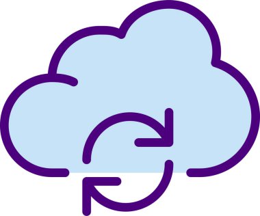 Bulut ağının basit vektör simgesi tasarımı