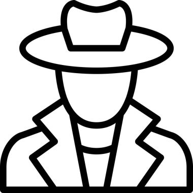 Hacker simgesi, siyah siluet adamın vektör çizimi