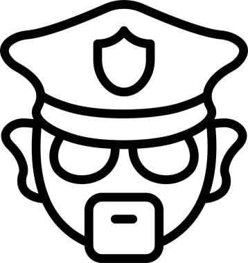 Bir polis memuru alarma geçmeye hazır görünüyor.