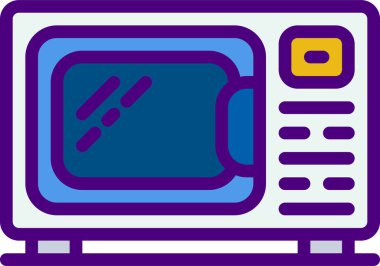 Beyaz arkaplanda mikrodalga vektör çizimi