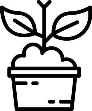 Ot vektör simgesindeki bitki beyaz arkaplanda izole edildi