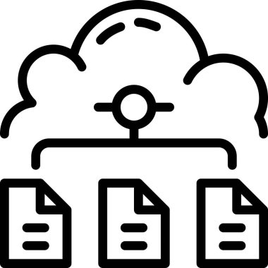 Bulut ağının basit vektör simgesi tasarımı