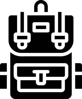 sırt çantası simgesi, vektör illüstrasyonu