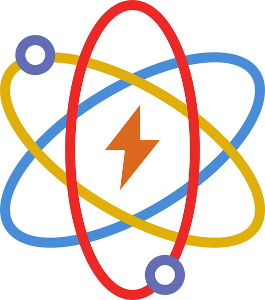 иконка электрона, векторная иллюстрация
