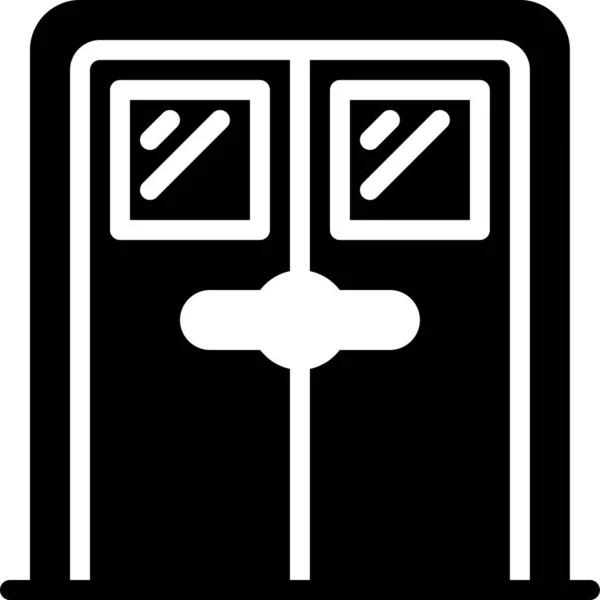 Ikona Drzwi Prosty Wektor Ilustracji — Wektor stockowy