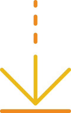 Beyaz arkaplanda sarı ok simgesi