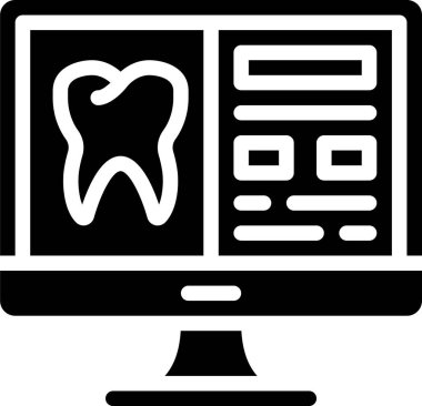 Diş simgesi, tıbbi konsept, vektör illüstrasyonu