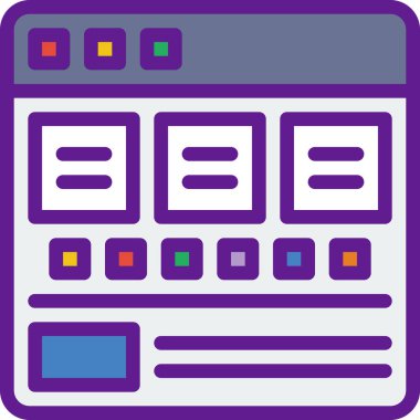 Mor düğmenin modern tasarımının vektör çizimi