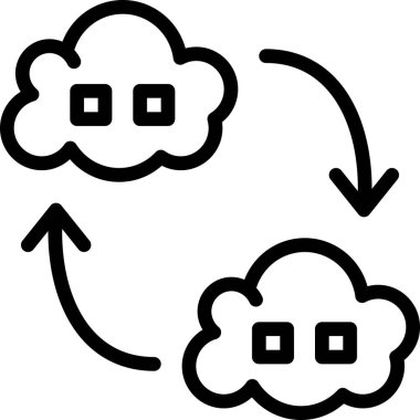 Bulut ağının basit vektör simgesi tasarımı