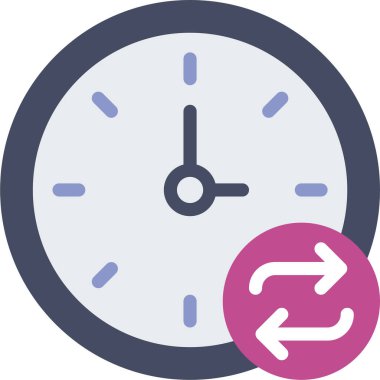 Saat, basit vektör simgesi tasarımı, zaman kavramı