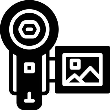 Beyaz arkaplanda izole edilmiş bir kameranın vektör çizimi