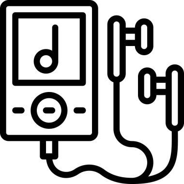 müzik çizgisi simgesi, vektör illüstrasyonu