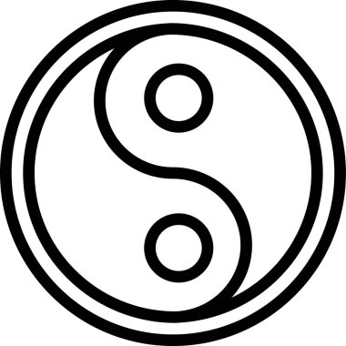 Yin Yang sembolü, vektör illüstrasyonu 