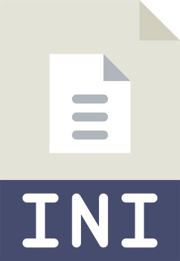 INI Dosya simgesi, vektör illüstrasyonu