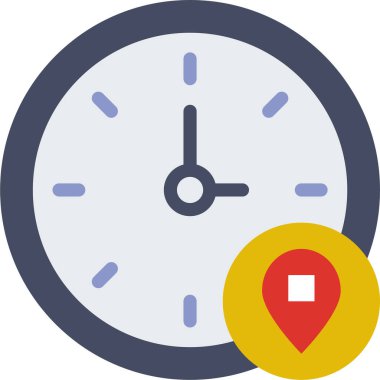 Saat, basit vektör simgesi tasarımı, zaman kavramı