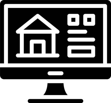 Gayrimenkul web simgesi basit illüstrasyon