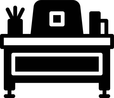 Otel ve mobilya çizgisi vektör simgesi.