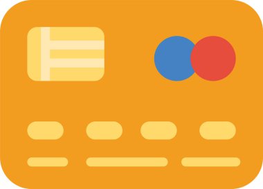 Kredi kartı düz vektör simgesi.