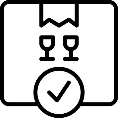 iki vektör çizgisi ve bir çift şarabın siyah simgesi