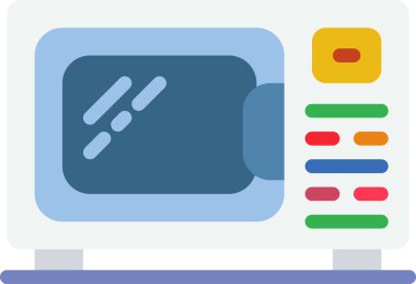 Beyaz arkaplanda mikrodalga vektör çizimi