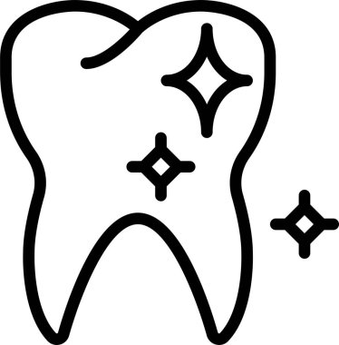 Sağlıklı molar vektör çizimi beyaz arkaplanda izole edildi