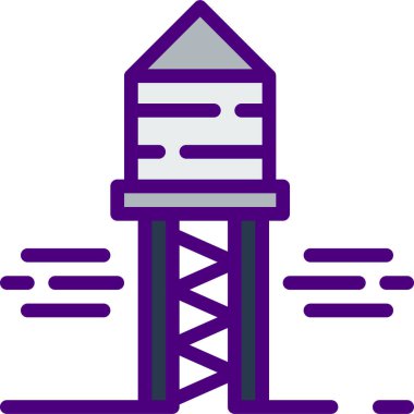 Su Kulesi simgesi, vektör illüstrasyonu 