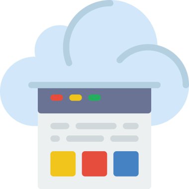 Bulut ağının basit vektör simgesi tasarımı