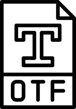 OTF Dosya simgesi, vektör illüstrasyonu