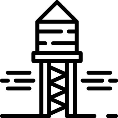 Su Kulesi simgesi, vektör illüstrasyonu 