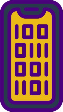 İkili Kod simgesi, vektör illüstrasyonu