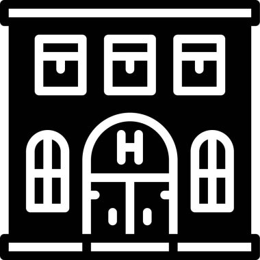 Otel düz vektör simgesi