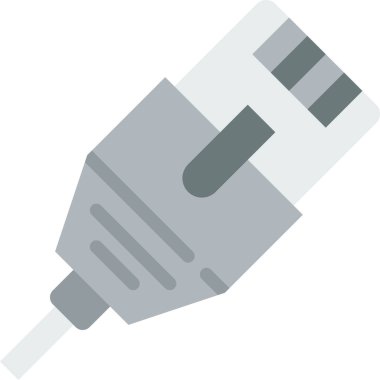  Ethernet Kablo simgesi, renk vektörü illüstrasyonu  