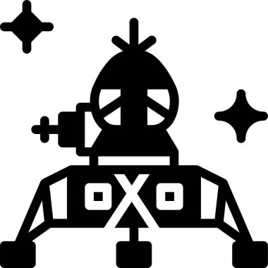 Uzay gemisi. Web simgesi basit illüstrasyon