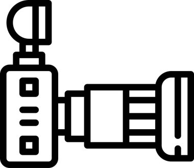Beyaz arkaplanda izole edilmiş bir kameranın vektör çizimi