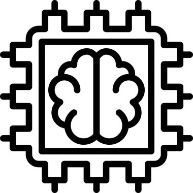 Sinirsel Motor simgesi, beyin düz vektör çizimi