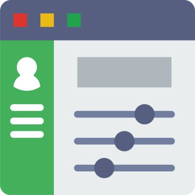 Ayarlar simgesi, basit vektör illüstrasyonu 